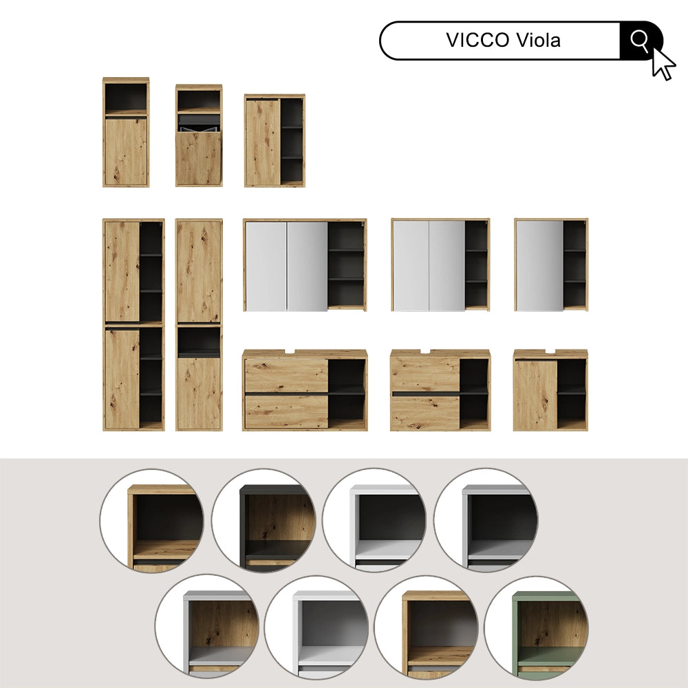Vicco Specchio bagno Bianco 80 x 65 cm