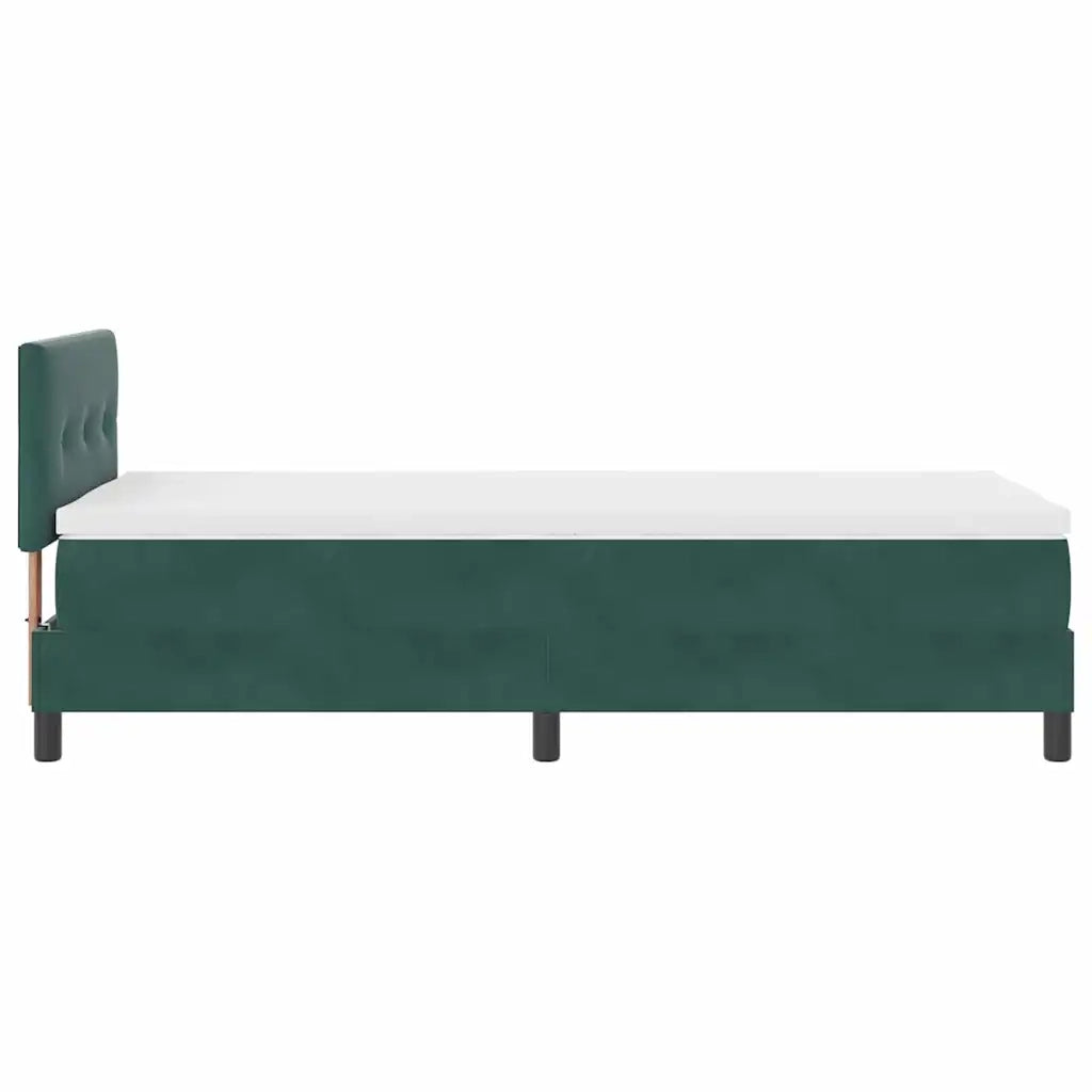 Letto a molle con materasso Verde Scuro 90 x 190 cm Velluto 3339143
