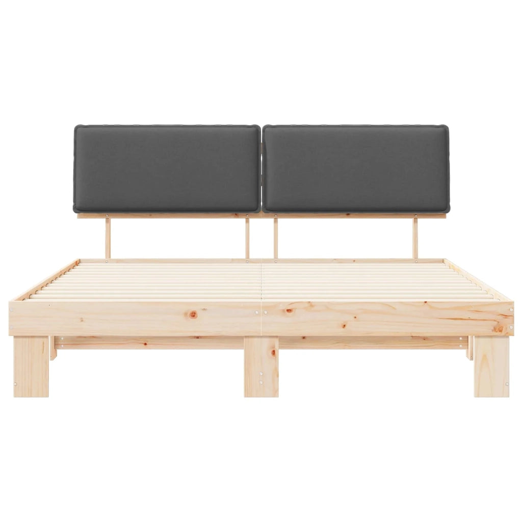 Letto con Testiera Rivestita Grigio scuro 200 x 200 cm 3398065