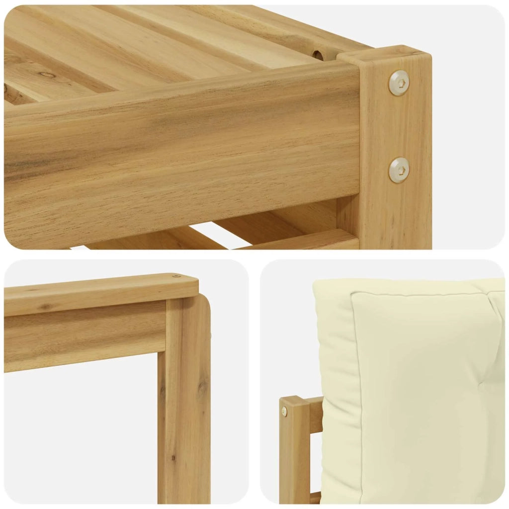 Set di divani da esterno 5 pz Bianco e Crema Poliestere 3390310