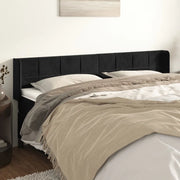 Testiera ad Orecchio-Testata con Orecchie Nera 183x16x78/88 cm in Velluto 432713