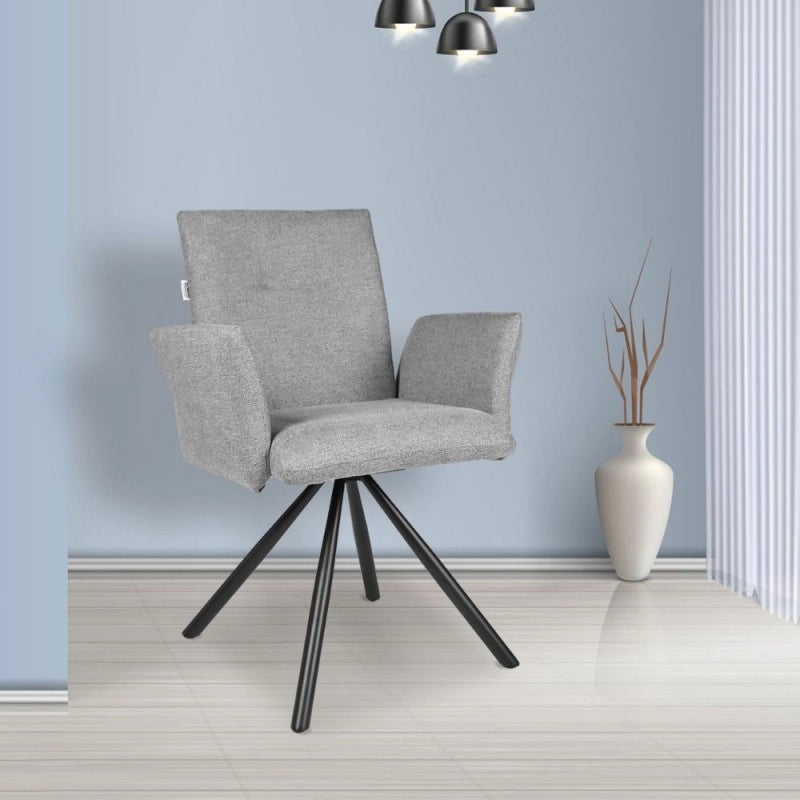 Sedia imbottita girevole Mosaic in tessuto colore grigio set 2 pezzi
