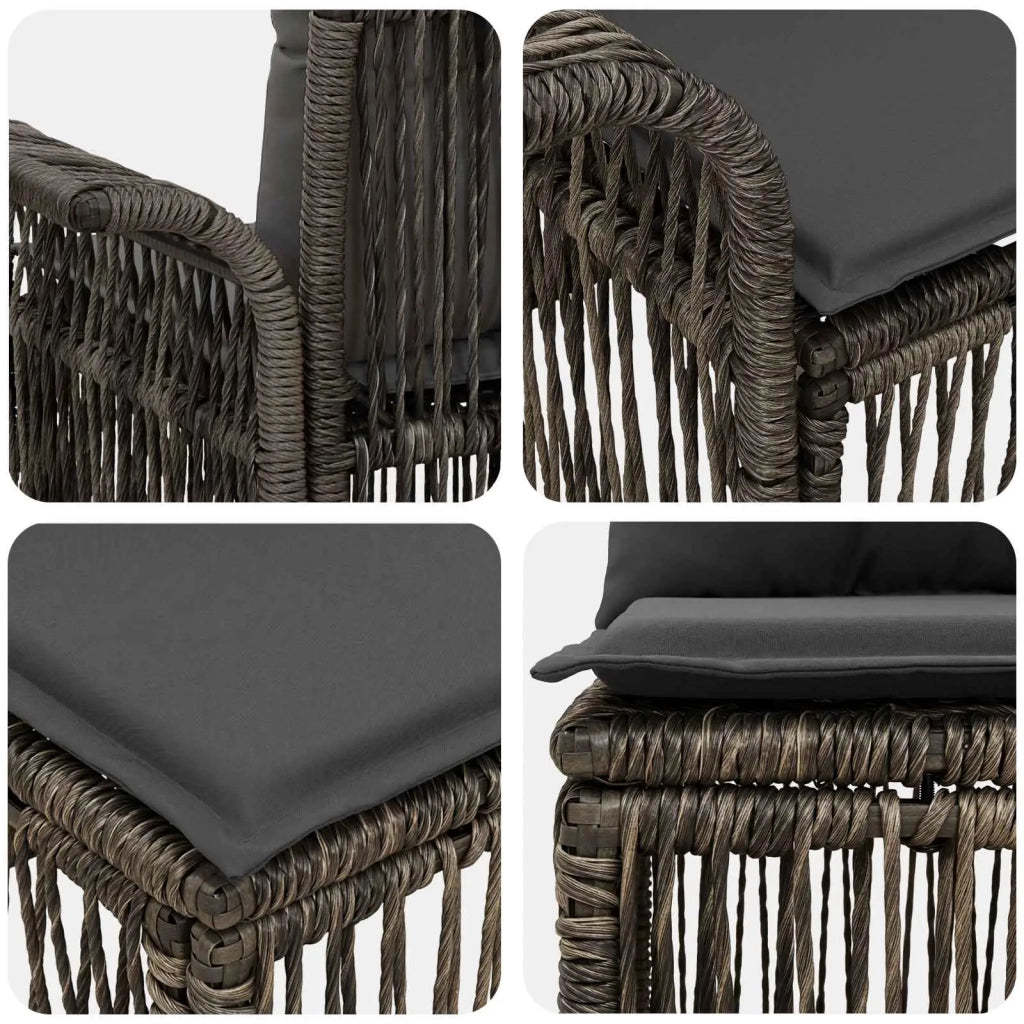 Set Divano da Giardino 11 pz Grigio e Grigio Scuro polyrattan 3434999
