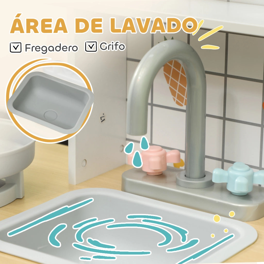 Casetta da Cucina per Bambini con Accessori ¨C Zephmum ¨C Bianco