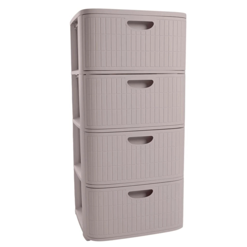 Cassettiera Domus 4 Cassetti Greige 40 x 40 x 80 cm