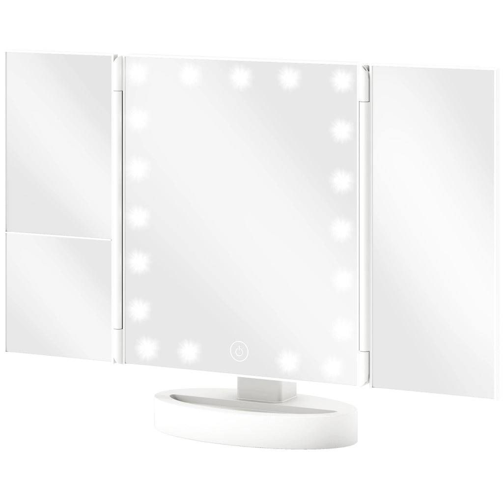 Specchio Trucco con Luce LED ¨C Minimal ¨C Bianco 30x30x