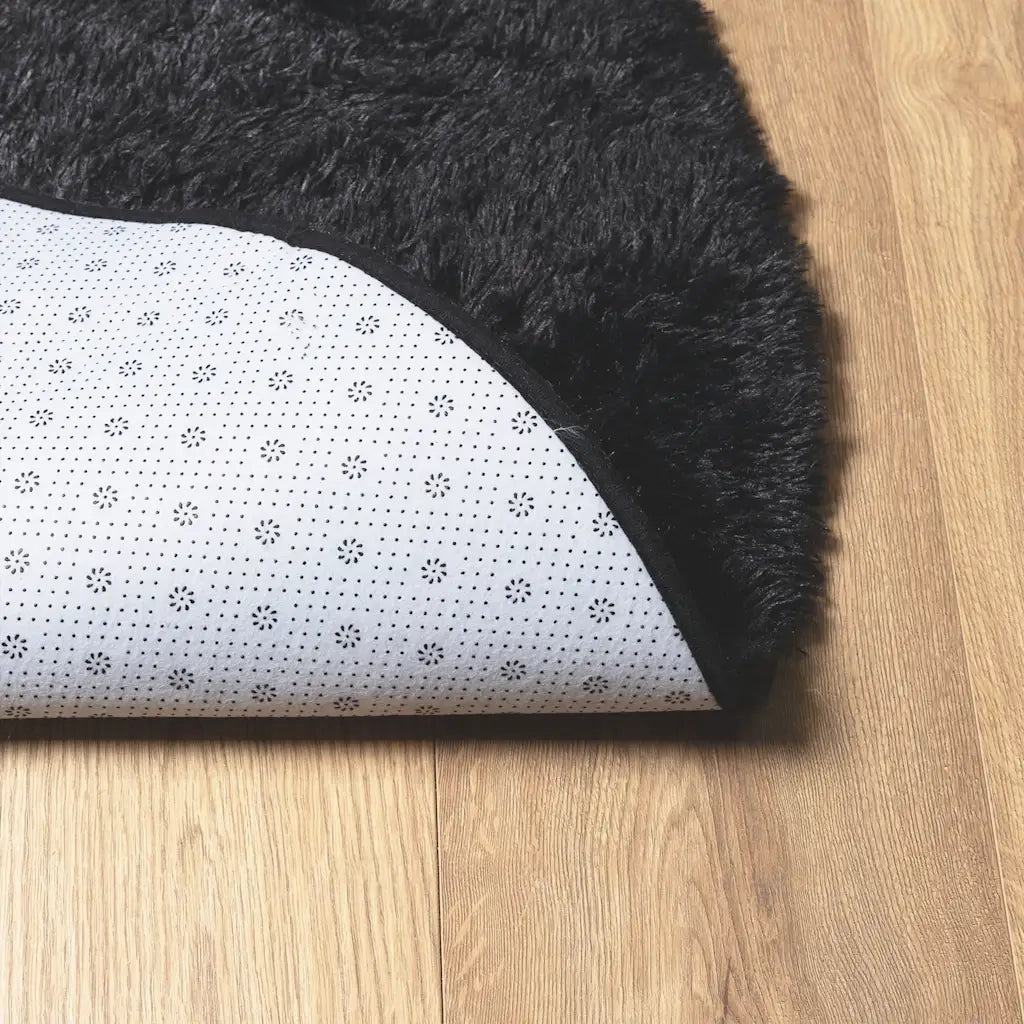 Tappeto Shaggy a Pelo Lungo NAVARRA Nero 240x240 cm poliestere 4102926
