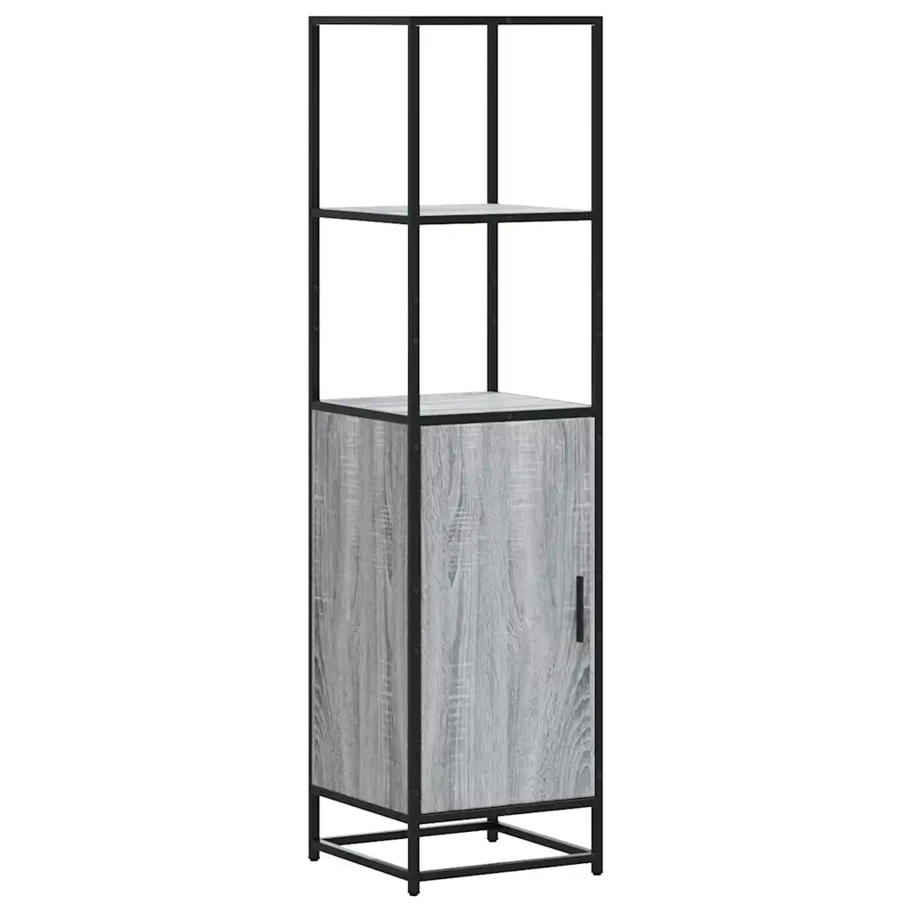 Credenza Grigio Sonoma 35,5x35x139 cm Legno Multistrato Metallo 849047