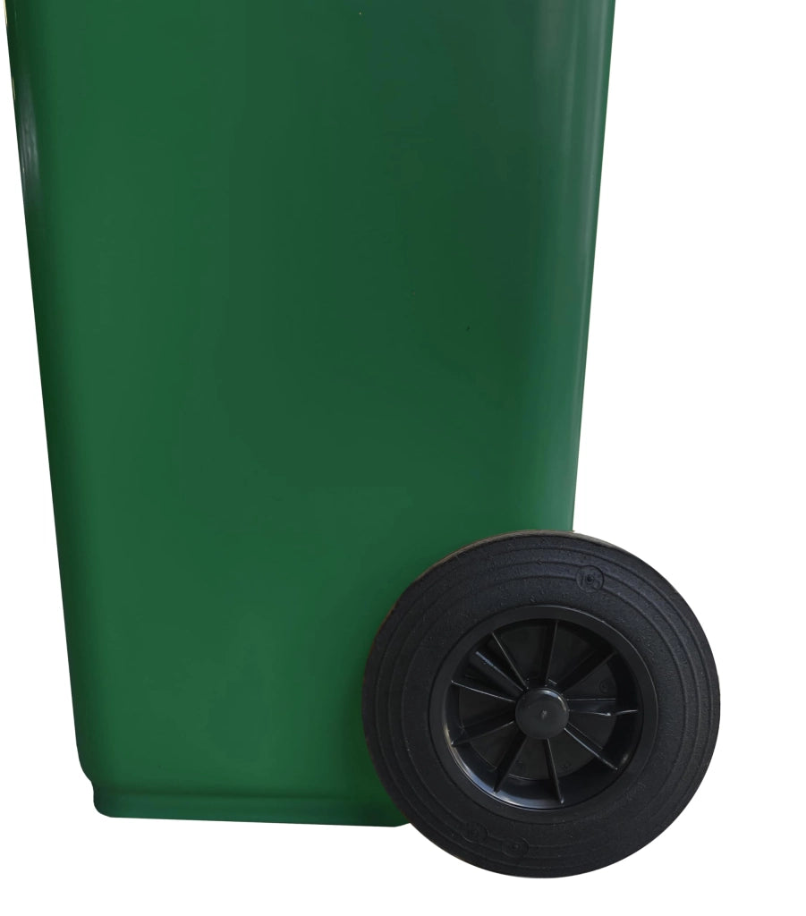 Bidone per la Raccolta Differenziata 120 l Carrellato Colore Verde per Uso