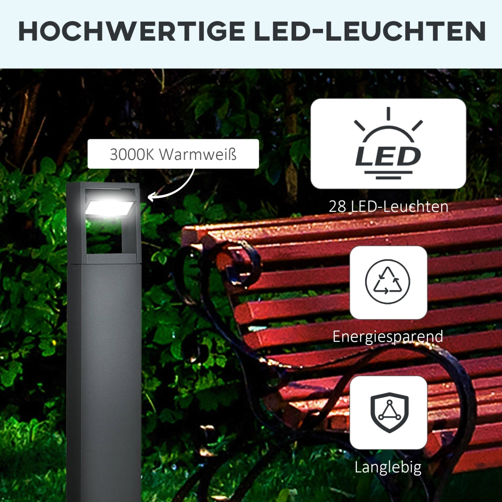 Lampada da giardino, luce per vialetti, luce da giardino con luce LED bianca calda, paletto luminoso con angolo di inclinazione regolabile,