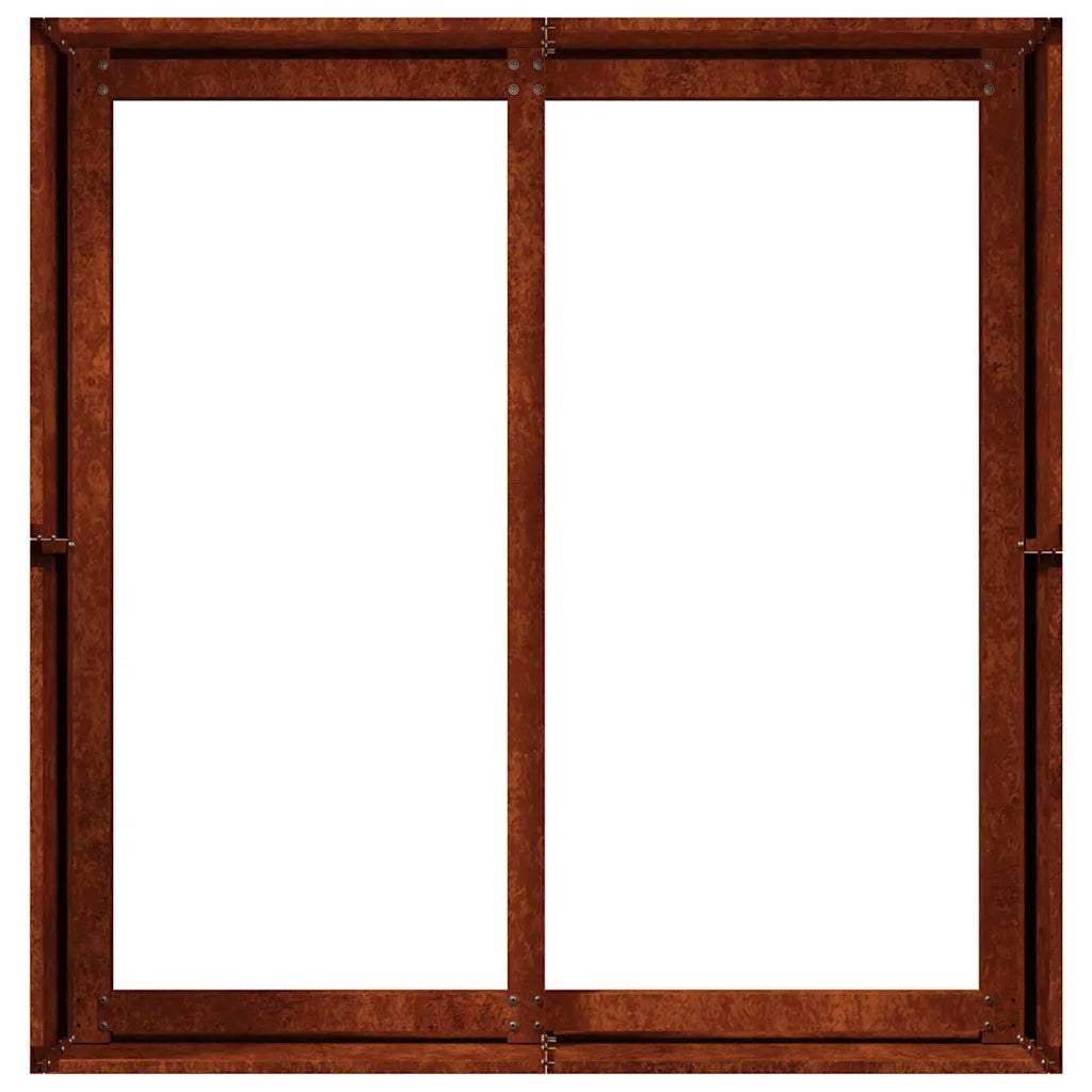 Fioriera | Cassetta per fiori | Vaso Arrugginita 80x80x40 cm in Acciaio Corten