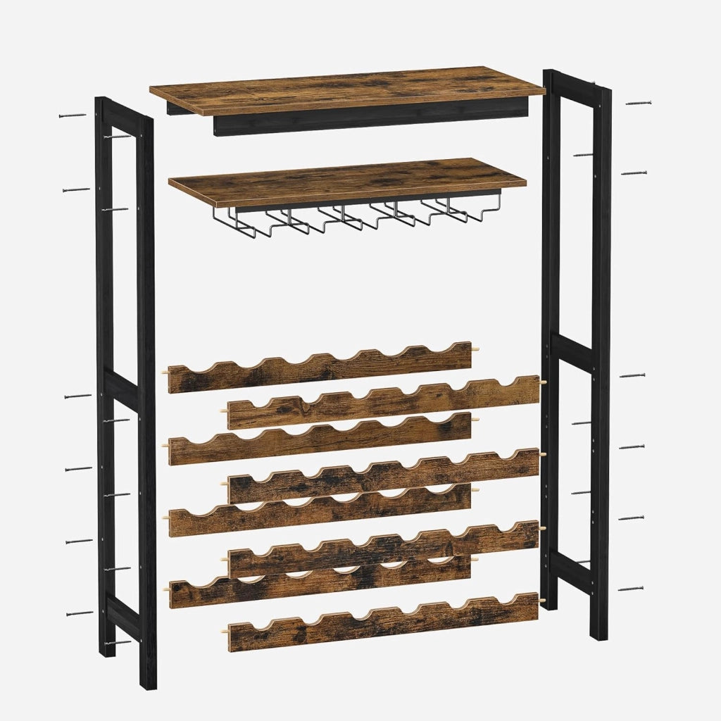 Portabottiglie VALORA, stile loft rustico marrone per 24 bottiglie KWR028B01