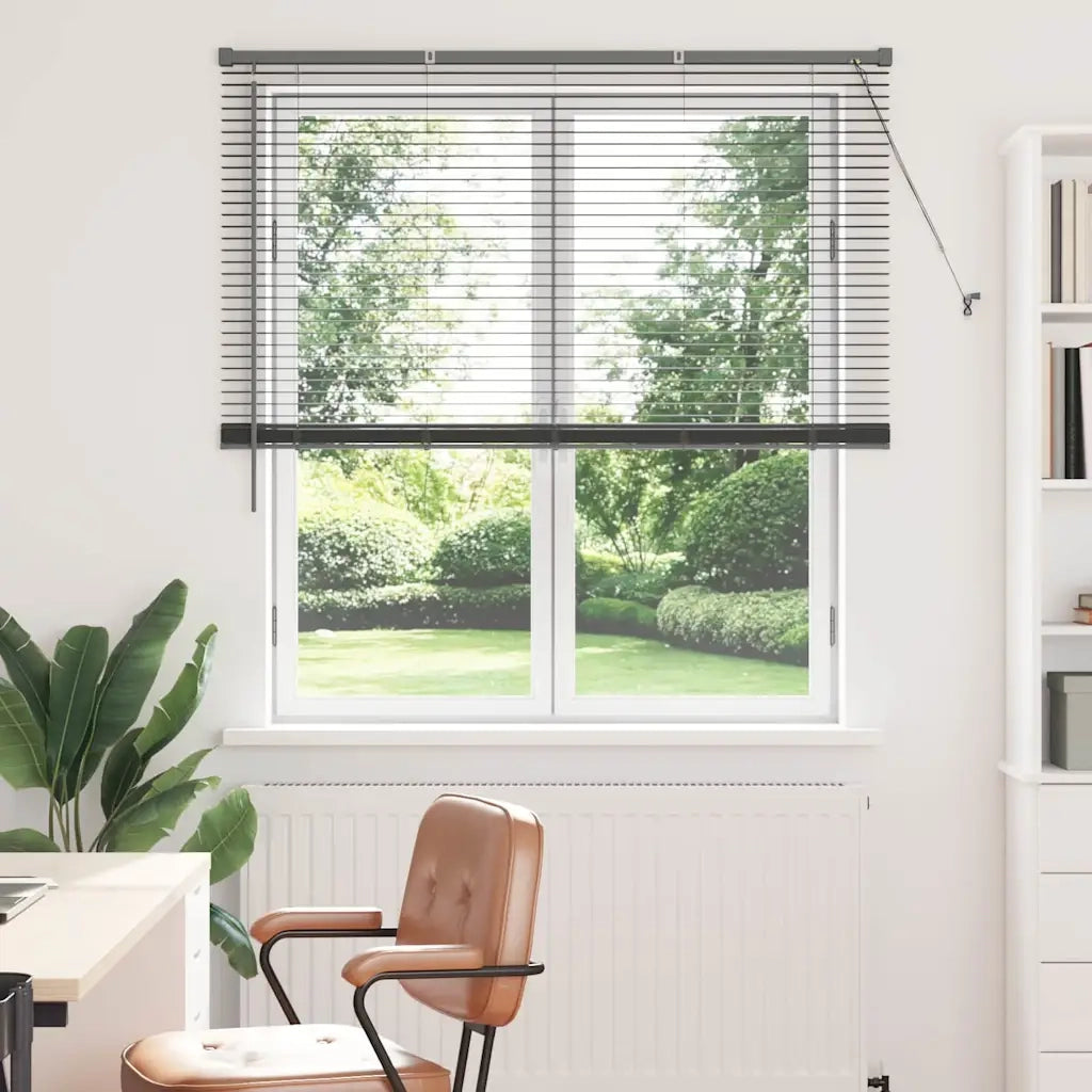 Tendaggi a Veneziana | Tenda a lamelle Grigio scuro 175 x 135 cm Alluminio