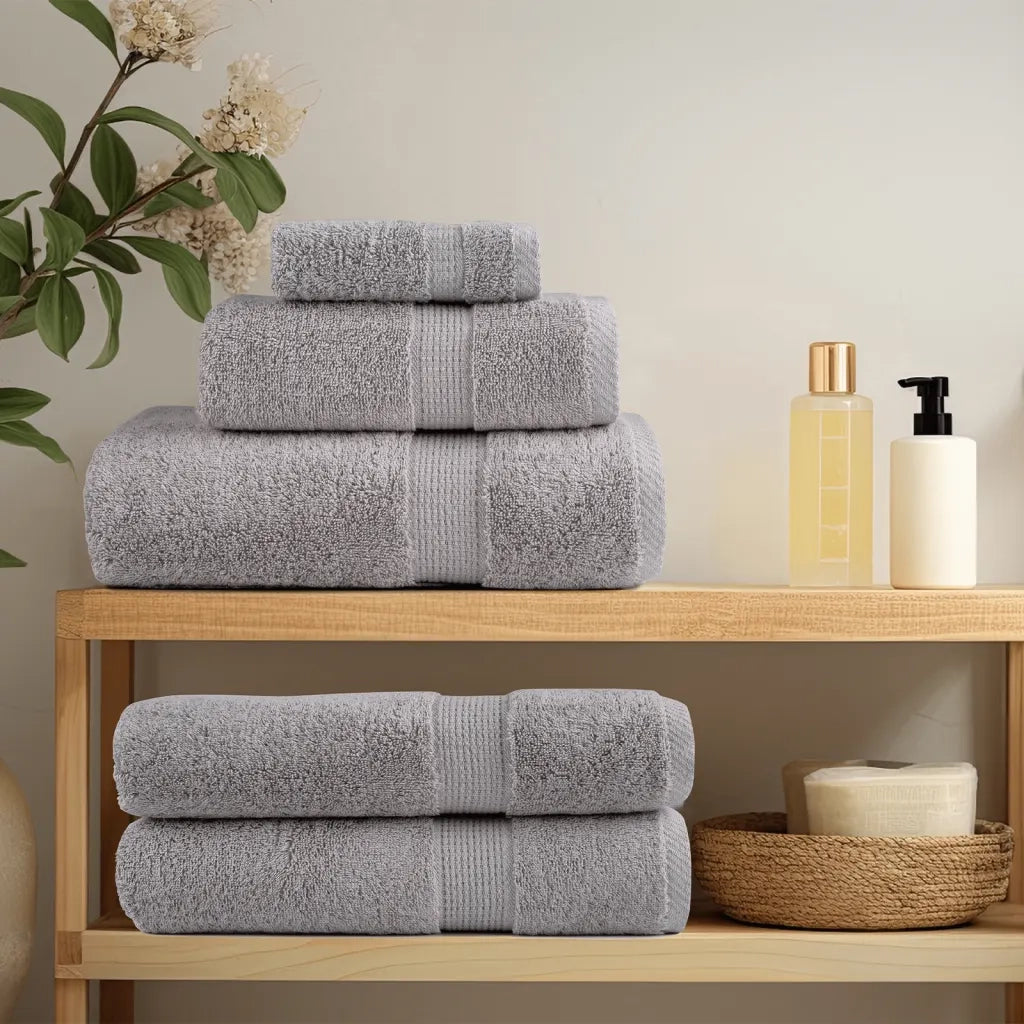 Asciugamani Premium SOLUND 2 pz Grigio 100x200 cm 600 g/m² 137317