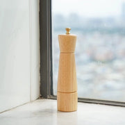 Pepermolen in Acciaio Inox con Maniglia in Legno di Pioppo 22 cm - Altezza Diametro Inferiore 55 cm Diametro Superiore 5 cm