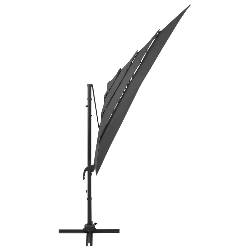 Ombrellone a 4 Livelli Palo in Alluminio 250x250 cm Antracite 313822