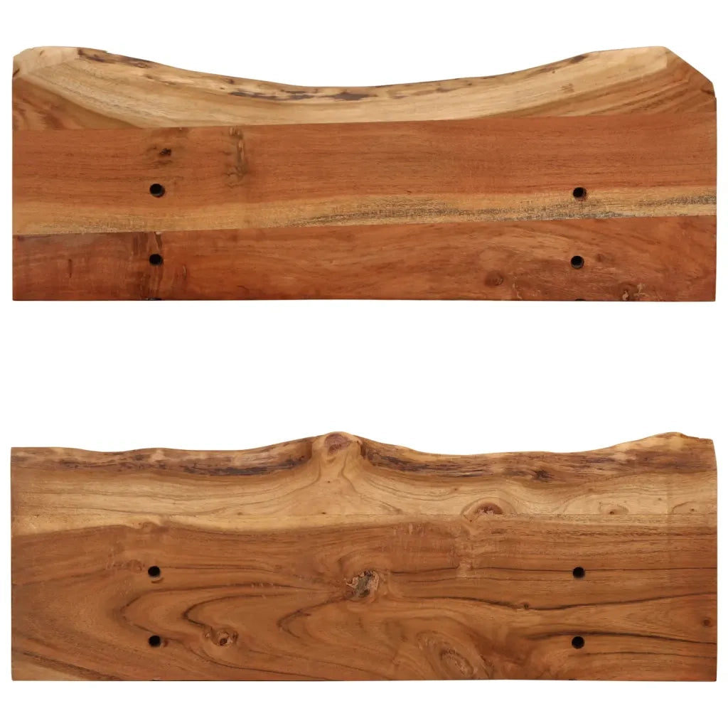 2 pz Mensole | Ripiano | Scaffale 60x20x18 cm in Legno Massello di Acacia