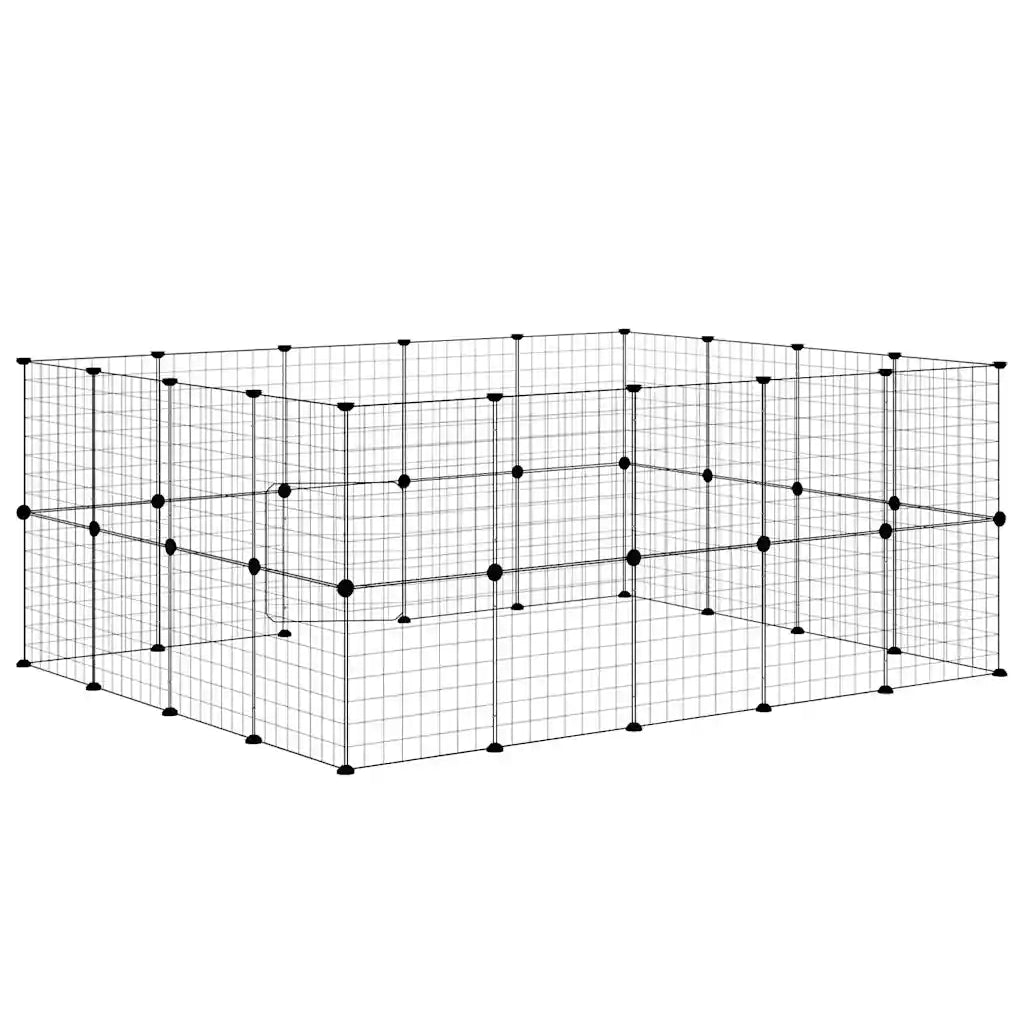 Gabbia per Animali 36 Pannelli con Porta Nera 35x35 cm Acciaio CFW8968142