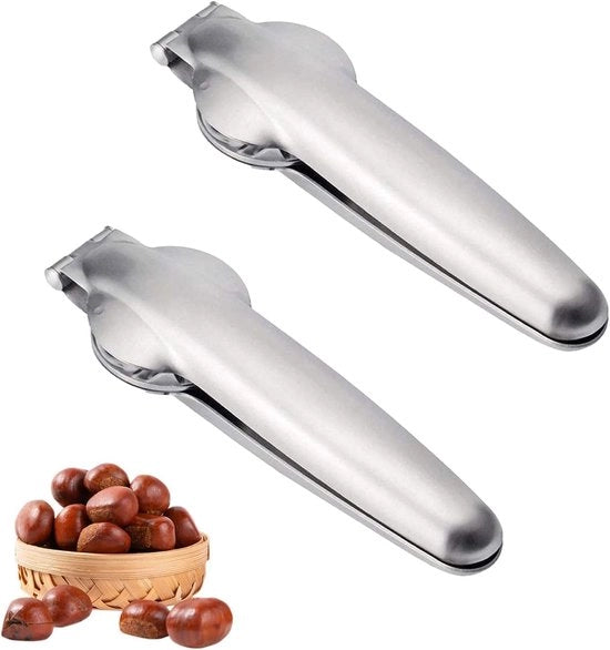 Cracker per noci e castagne - 2 pezzi - Acciaio inossidabile