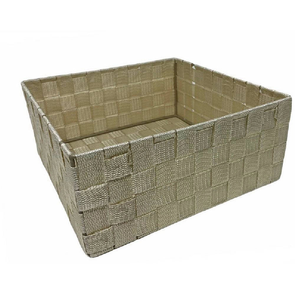 Trade Shop - 6 Pz Scatola In Tessuto Contenitori Organizer Bagno Armadio Cassetti Beige 79152 -