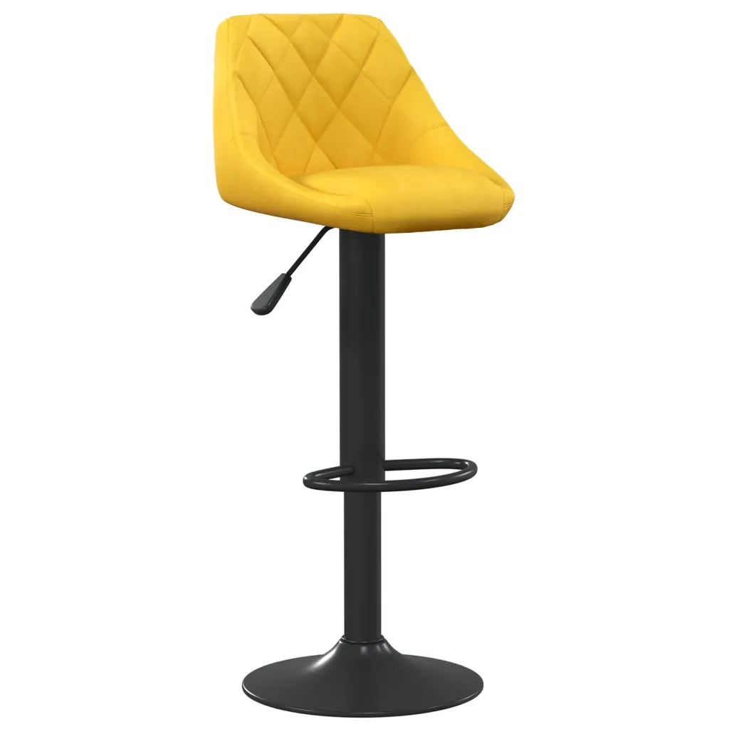 Sgabello da Bar Giallo Senape in Velluto 335345