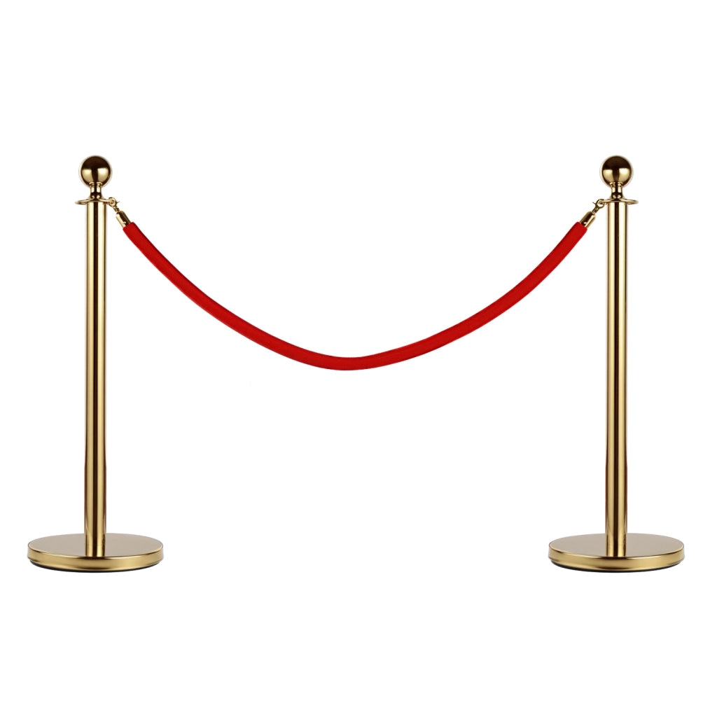 Colonnina Segnapercorso per Code Separatore in Acciaio Rosso e Oro