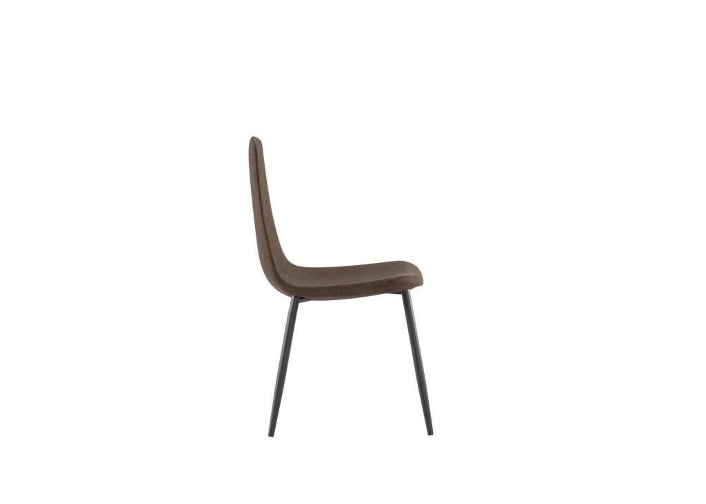 Sedia Brigitte in Similpelle Moka Vintage con Struttura in Metallo Antracite - Seduta Imbottita Design Moderno Industrial - 4 Pezzi