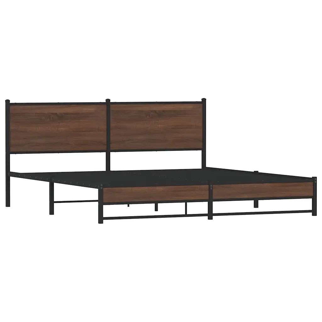 Giroletto senza Materasso in Metallo-Struttura Letto Rovere Marrone 180x200 cm 425319
