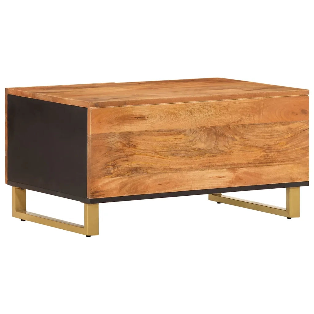 Tavolino da Salotto-Tavolino da soggiorno-Tavolo Marrone e Nero 80x50x40 cm Legno di Mango 460027