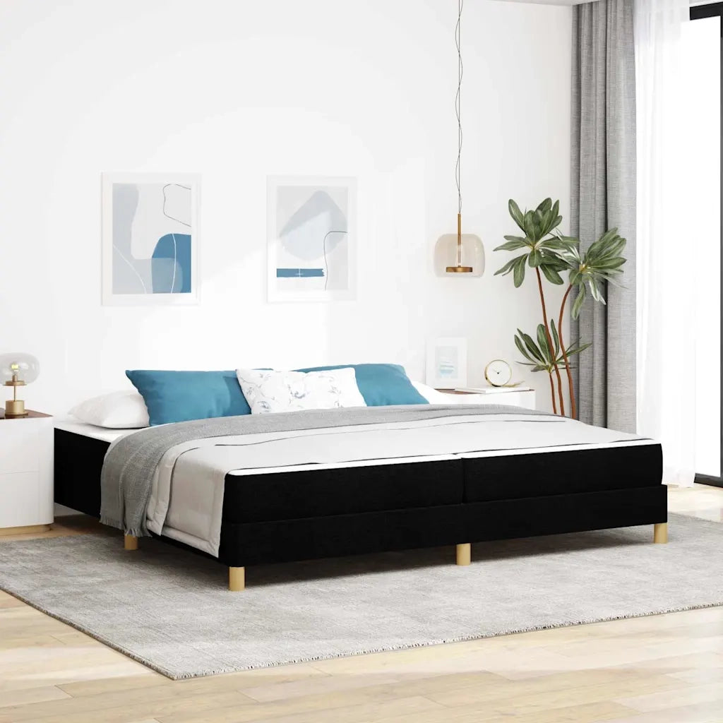 Letto a molle con materasso Nero 200 x 200 cm Tessuto 3398593