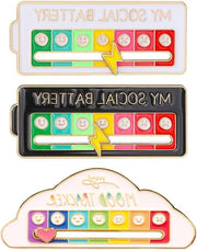 Due pezzi Mood Tracker Pin Stemming Conversie Broche Pin 7 Giorni Stemming Pin Badge Espressione Creativa Pin Broche per Uomo