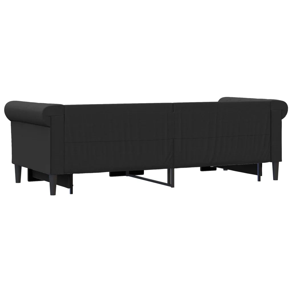 Divano letto | Sof¨¤ letto | Letto singolo Estraibile Nero 90x200 cm in Similpelle
