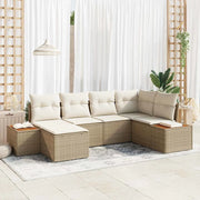 Set Divano da Giardino con cuscino 6 pcs Beige polyrattan 3348122