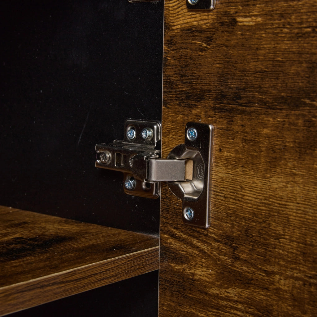 Vetrina 80x40x138 cm con illuminazione LED in MDF; nero e naturale