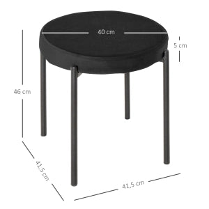 SGABELLO Impilabile Set da 4 pezzi 41,5 x 41,5 x 46 cm Nero Metallo