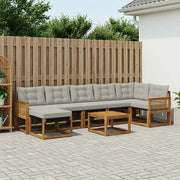 Set di divani da esterno 8 pcs Naturale e Grigio Chiaro 3382115