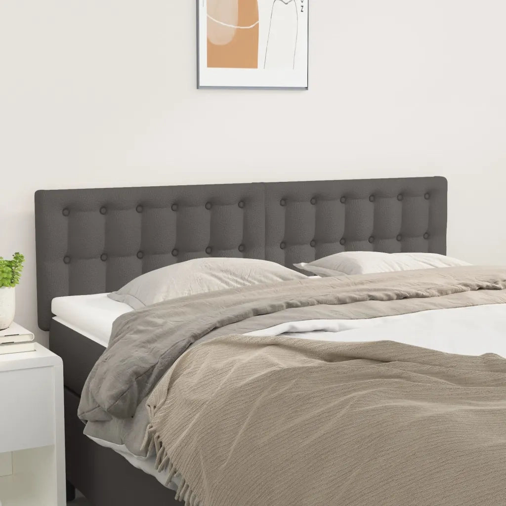 Testiera | Testata Grigio 144x5x78/88 cm in Similpelle