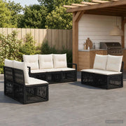 Set Divano da Giardino 7 pz Nero polyrattan 3435679