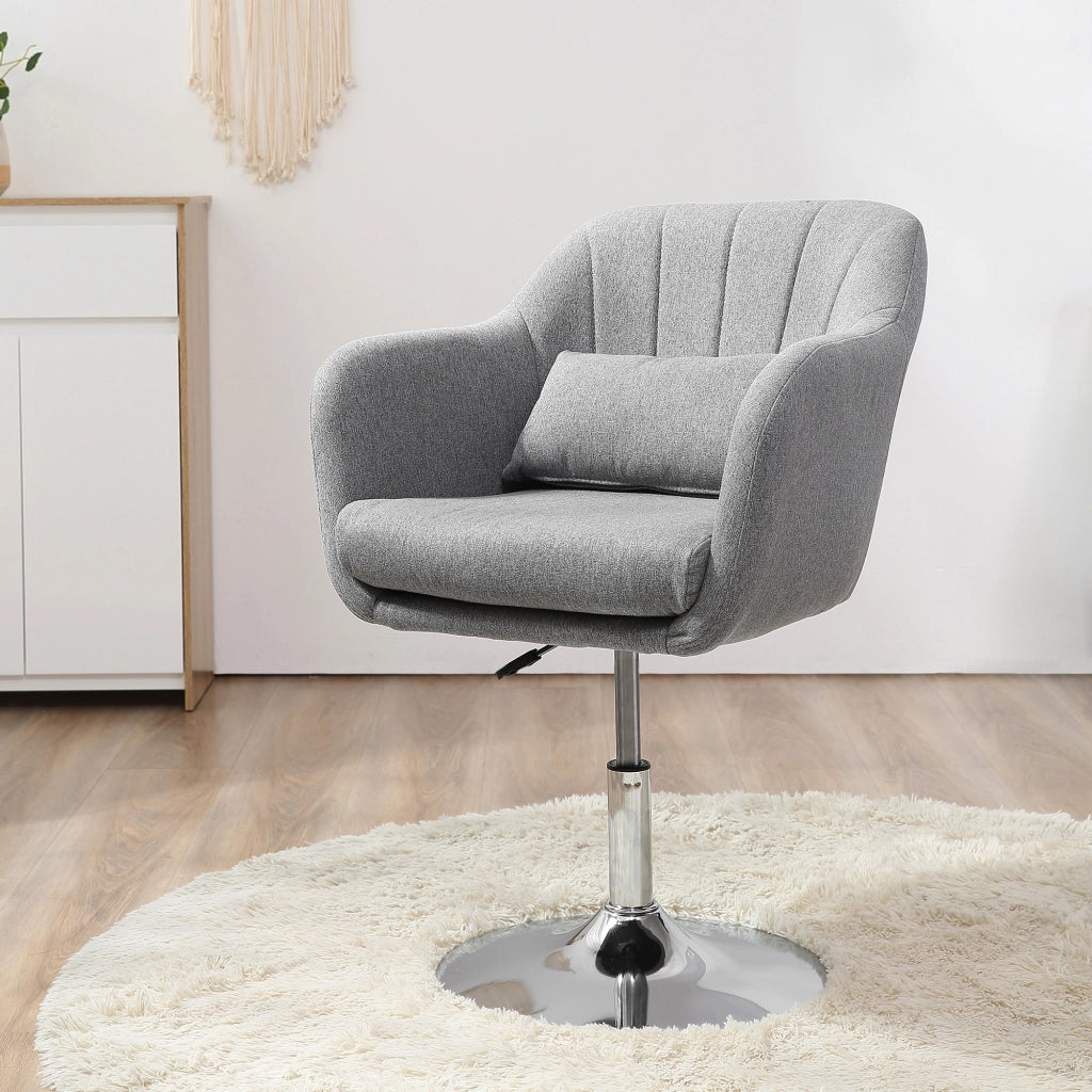 Sedia da ufficio girevole, regolabile in altezza ¨C zephmum ¨C tessuto grigio, metallo, 60x60x79-91 cm