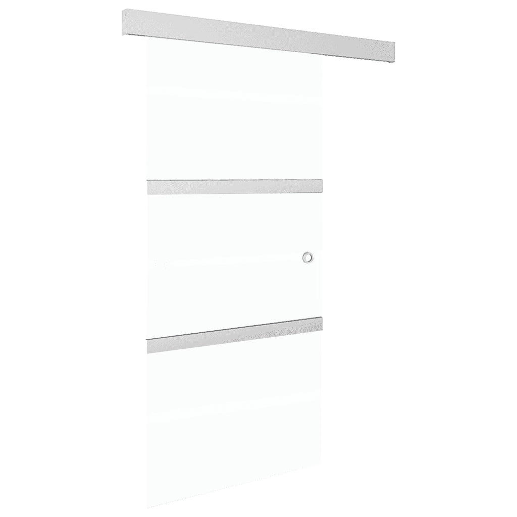 Porta Scorrevole Fermi Vetro ESG e Alluminio Argento 90x205 cm