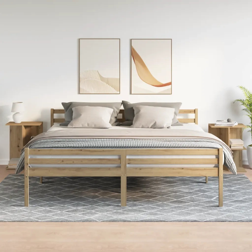 Comodini 2 pz Rovere Artigianale 46,5x29x61cm Legno Multistrato 858667