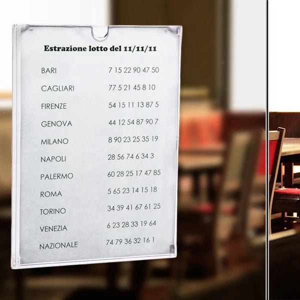 Porta avvisi tasca easy in policarbonato con biadesivi - A5 verticale