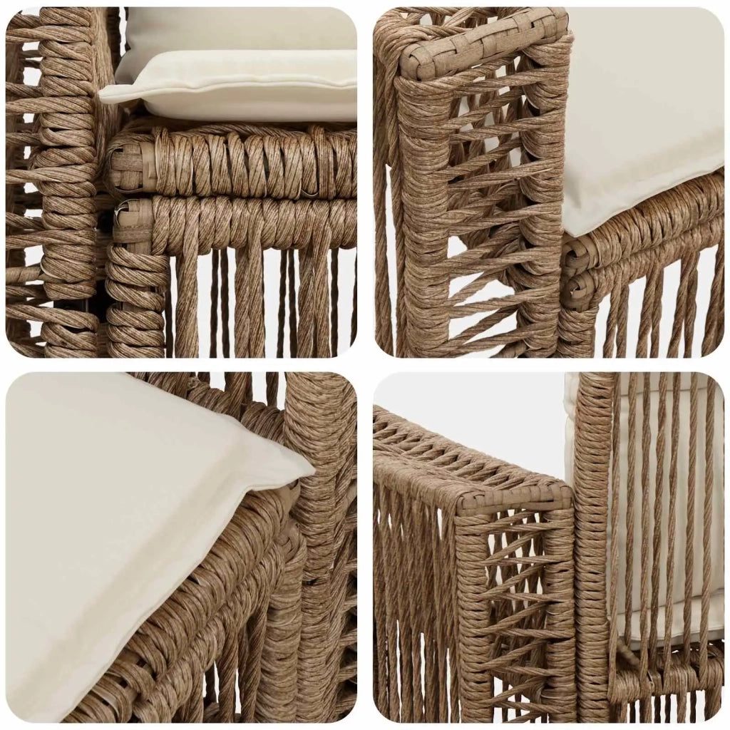 Divano da giardino 2-Numero di posti Beige polyrattan 42026700