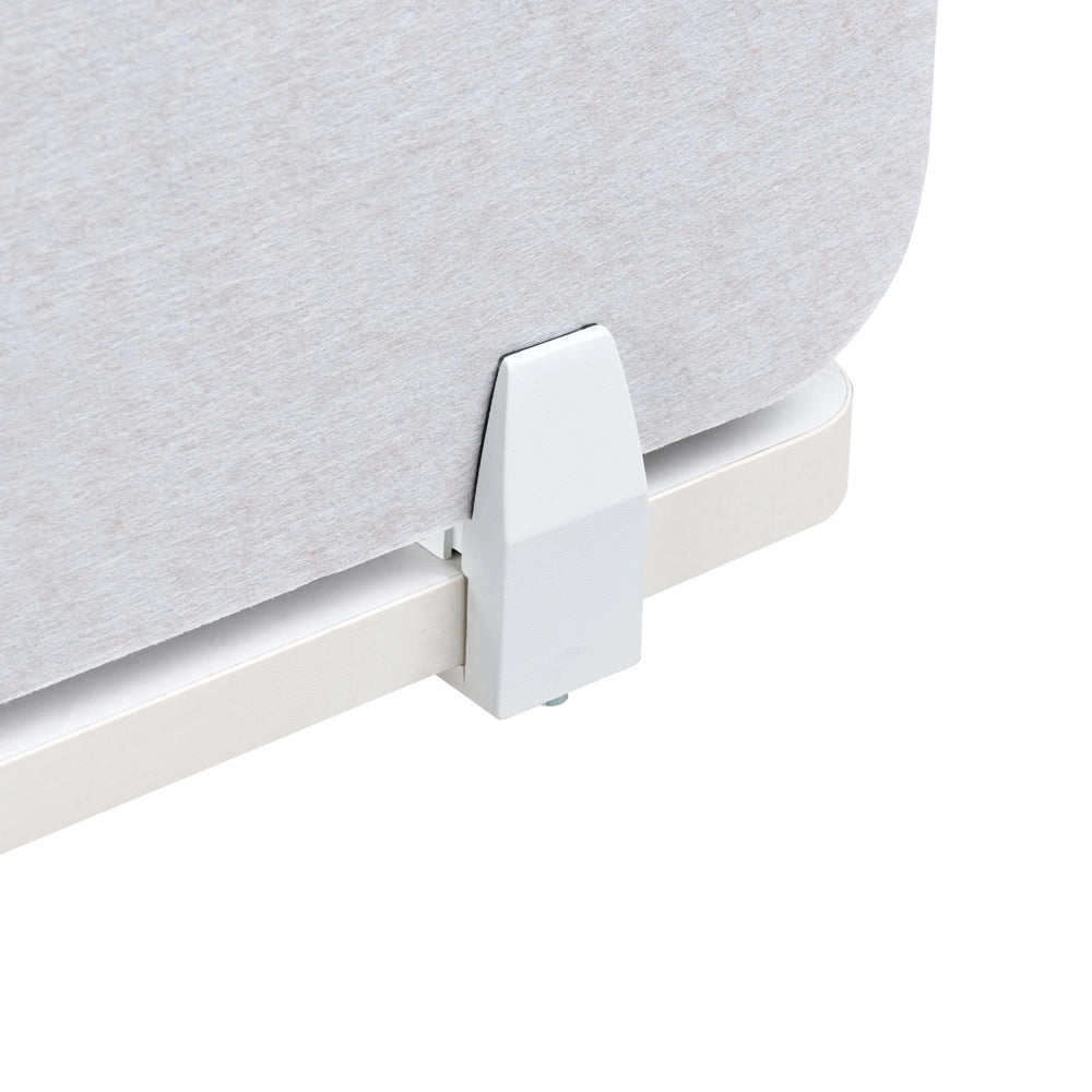 Pannello Divisorio da Scrivania Bianco Sporco in PET con Rivestimento in Tessuto 120 x 50 cm Schermo Acustico per Ufficio e Home Office