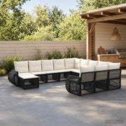 Set Divano da Giardino 12 pz Nero polyrattan 3435622