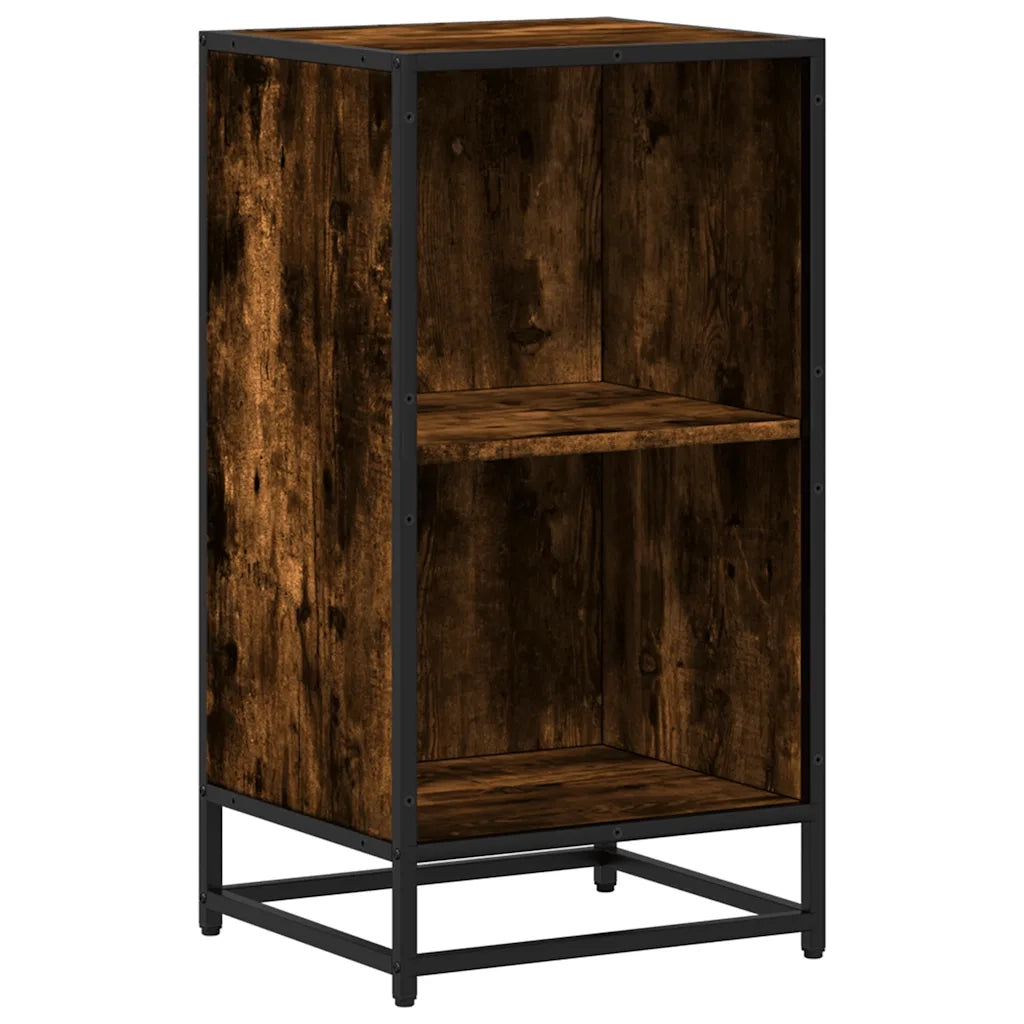 Libreria-Scaffale per Libri-Mobile di Stoccaggio Rovere Fumo 40x35x76 cm in Legno Multistrato
