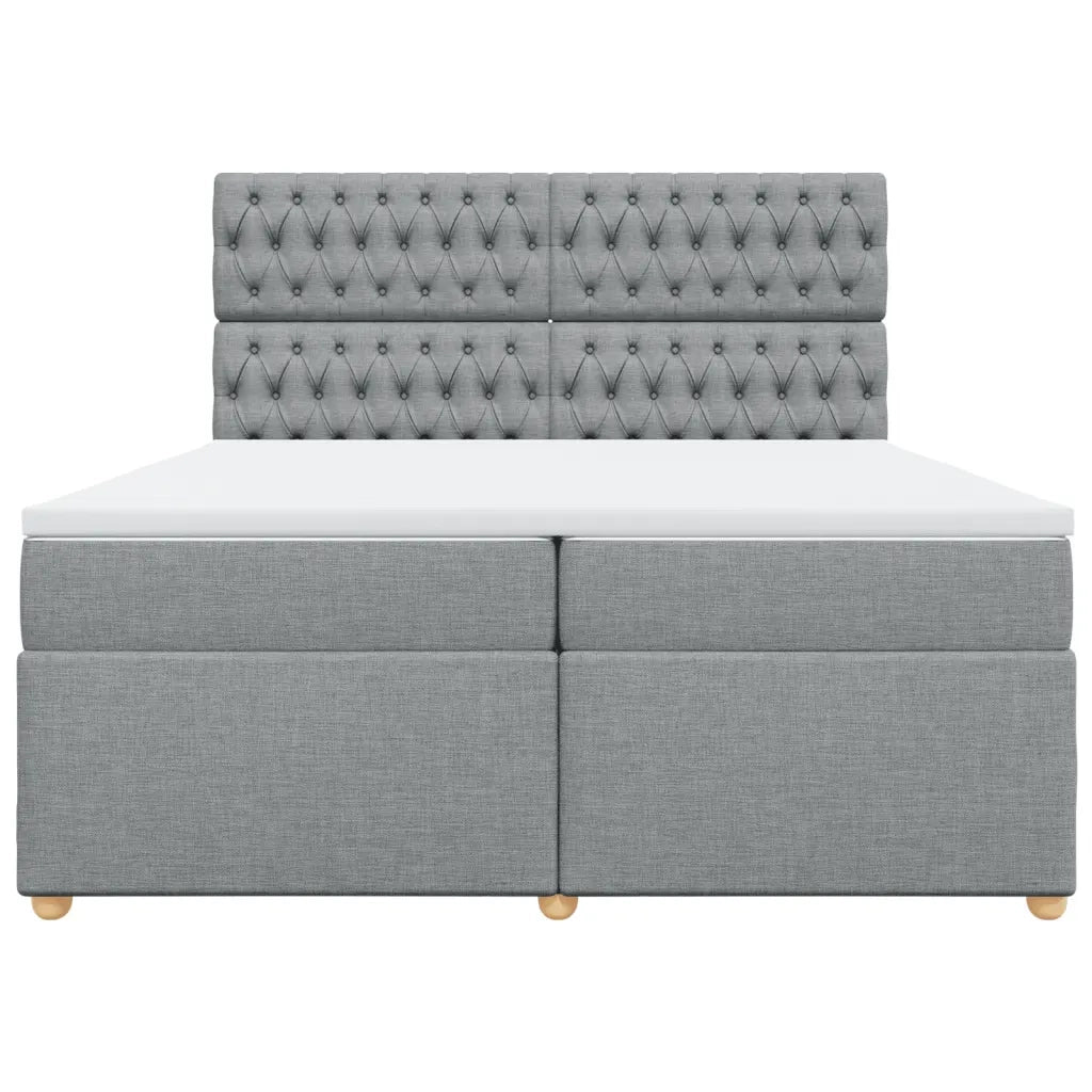 Giroletto a Molle con Materasso Grigio Chiaro 200x200cm Tessuto 3291394