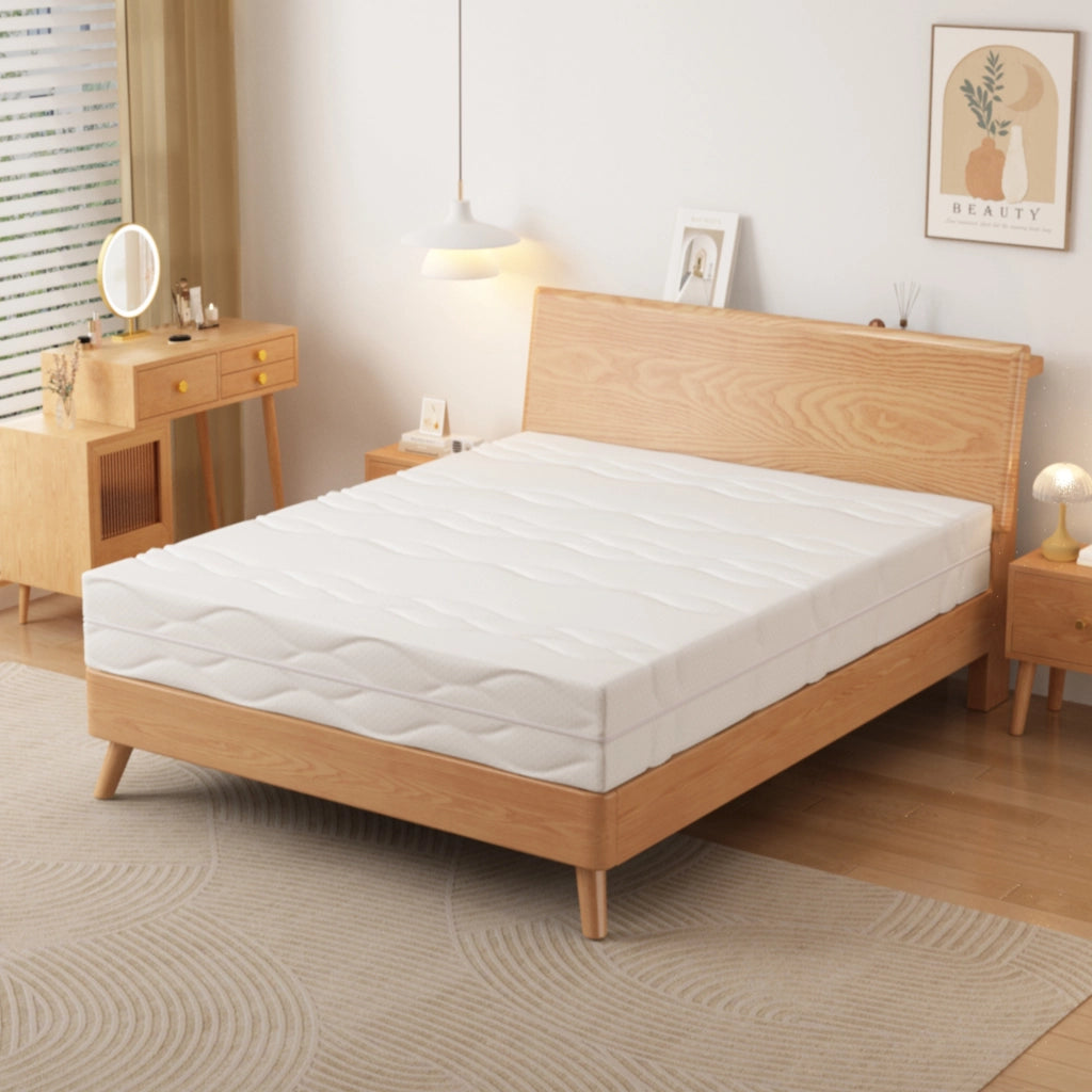 Materasso a molle insacchettate con 7 zone e rivestimento sfoderabile e lavabile; foam e molle; bianco e grigio
