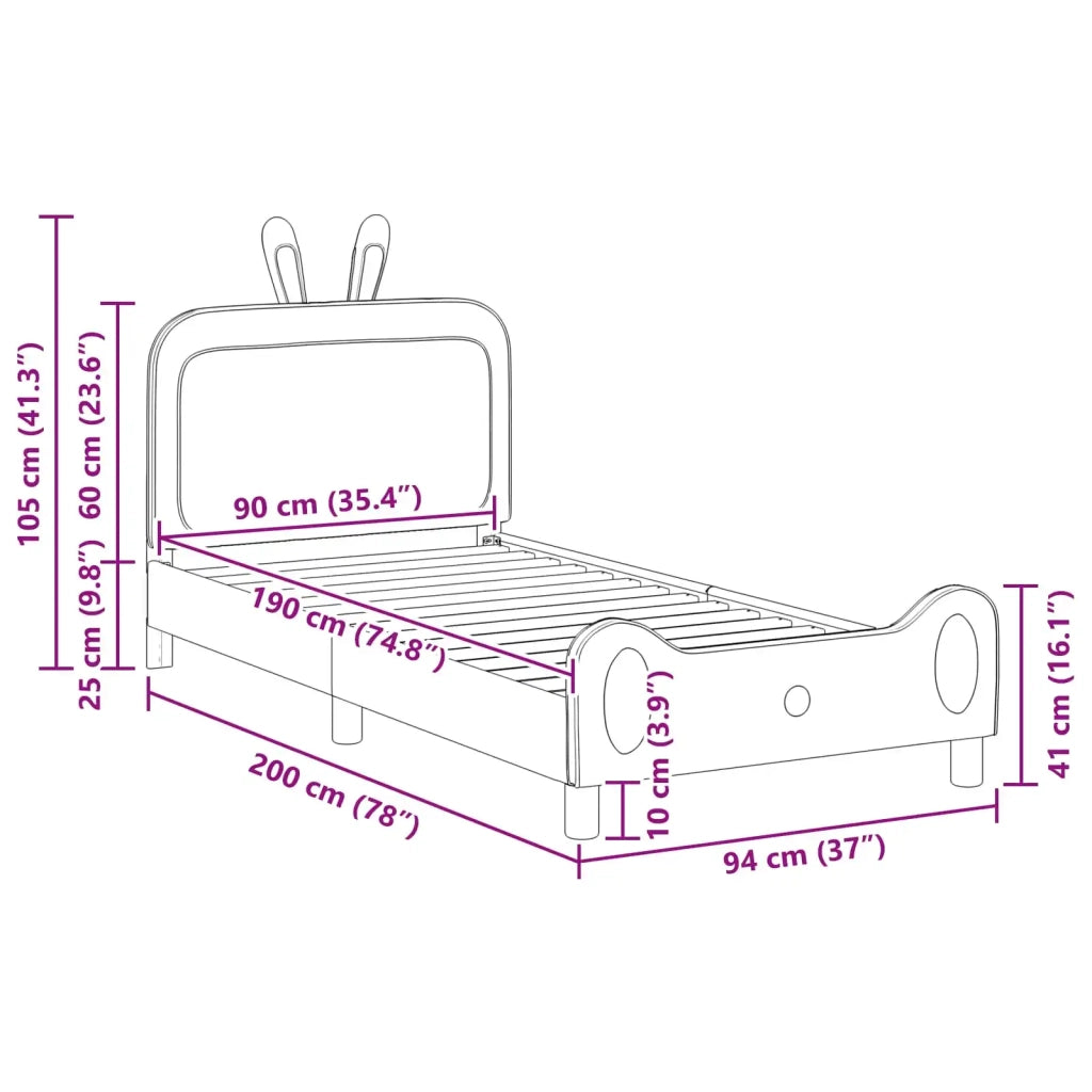 Struttura letto bambini con testata-Giroletto per bambini Rosa 90 x 190 cm PU 134172