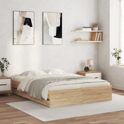 Giroletto Cassetti-Struttura Letto con contenitore Rovere Sonoma 150x200 cm Legno Multistrato 131717